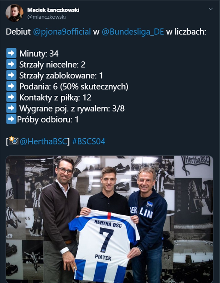 LICZBY Piątka z debiutu w meczu z Schalke!